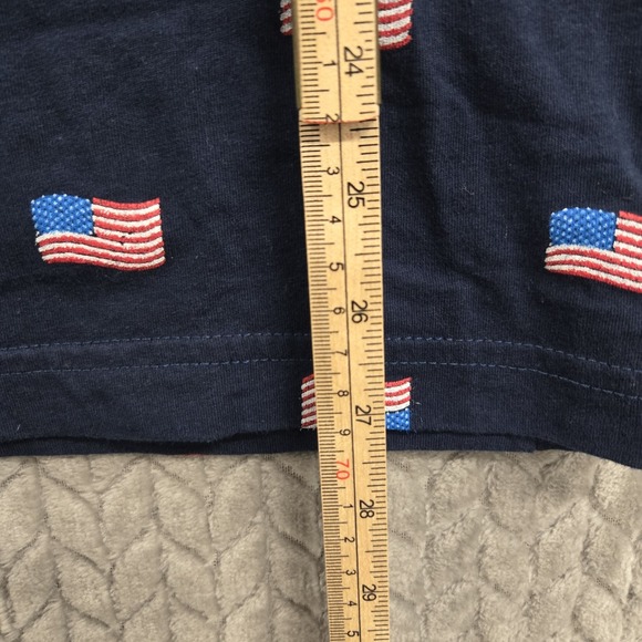 IML Issac Morris T-shirt USA Flag July 4th Size Large Navy Blue Patriotic Vet - Picture 4 of 5